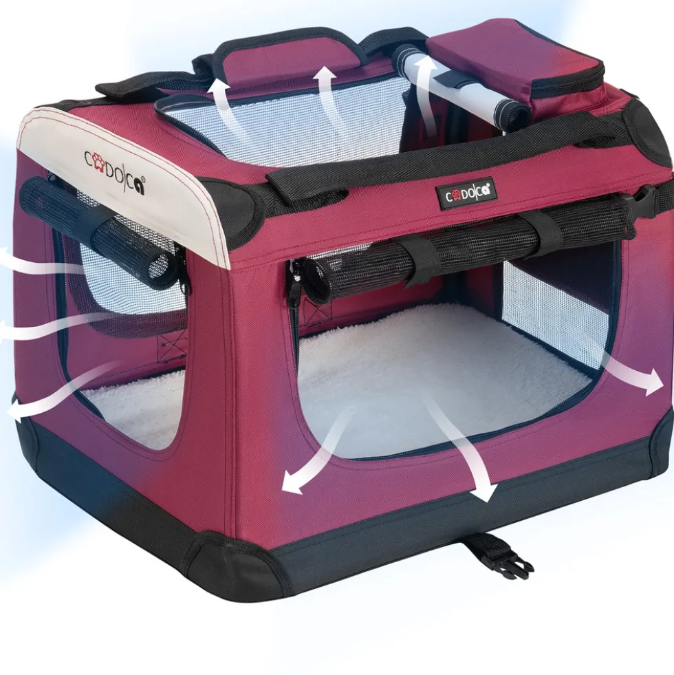 Tiertransportbox L 70 x 52 x 50 cm dunkelrot