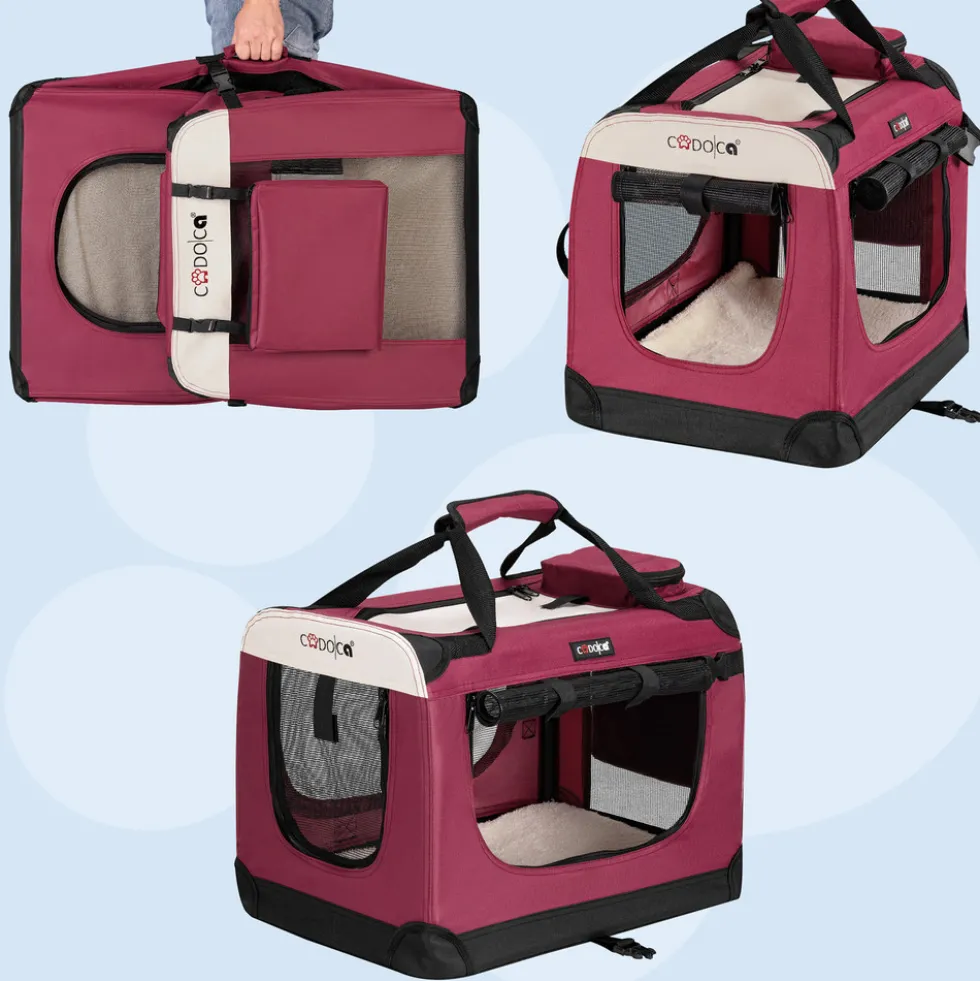Tiertransportbox L 70 x 52 x 50 cm dunkelrot