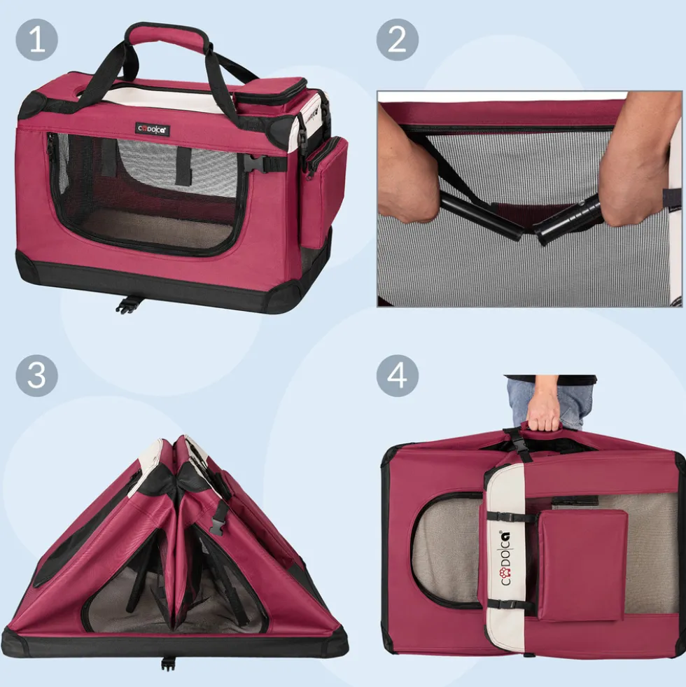 Tiertransportbox L 70 x 52 x 50 cm dunkelrot