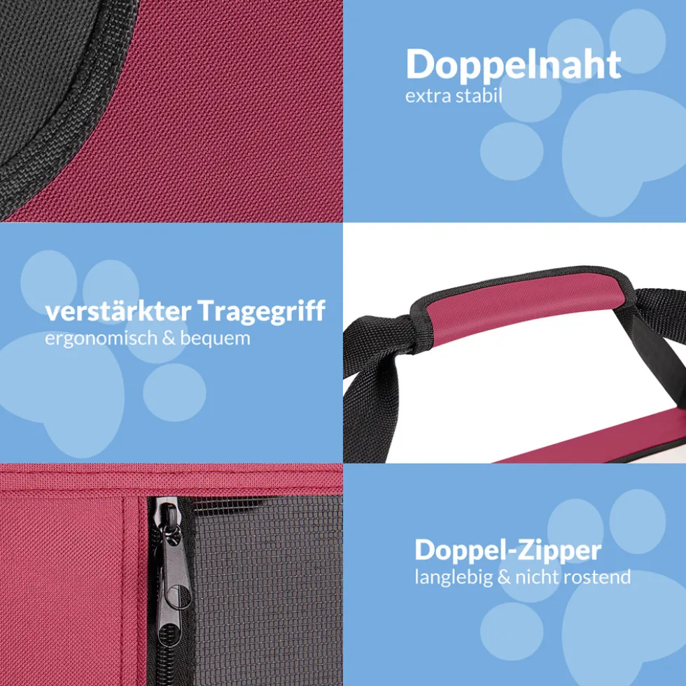 Tiertransportbox L 70 x 52 x 50 cm dunkelrot