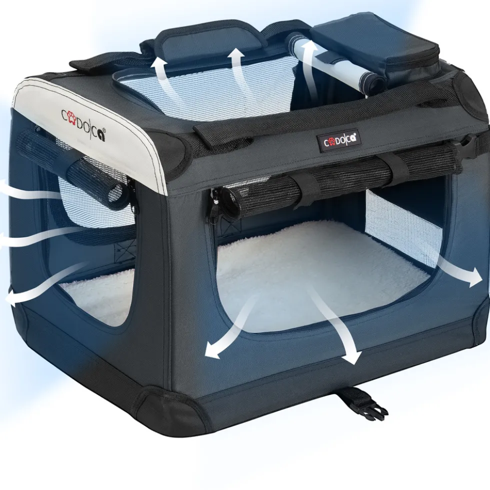 Tiertransportbox L 70 x 52 x 50 cm navyblau