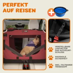 Tiertransportbox M 60 x 42 x 44 cm dunkelrot