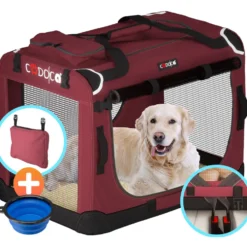 Tiertransportbox M 60 x 42 x 44 cm dunkelrot