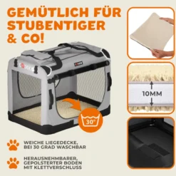 Tiertransportbox M 60 x 42 x 44 cm grau