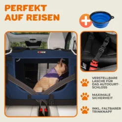 Tiertransportbox M 60 x 42 x 44 cm navyblau