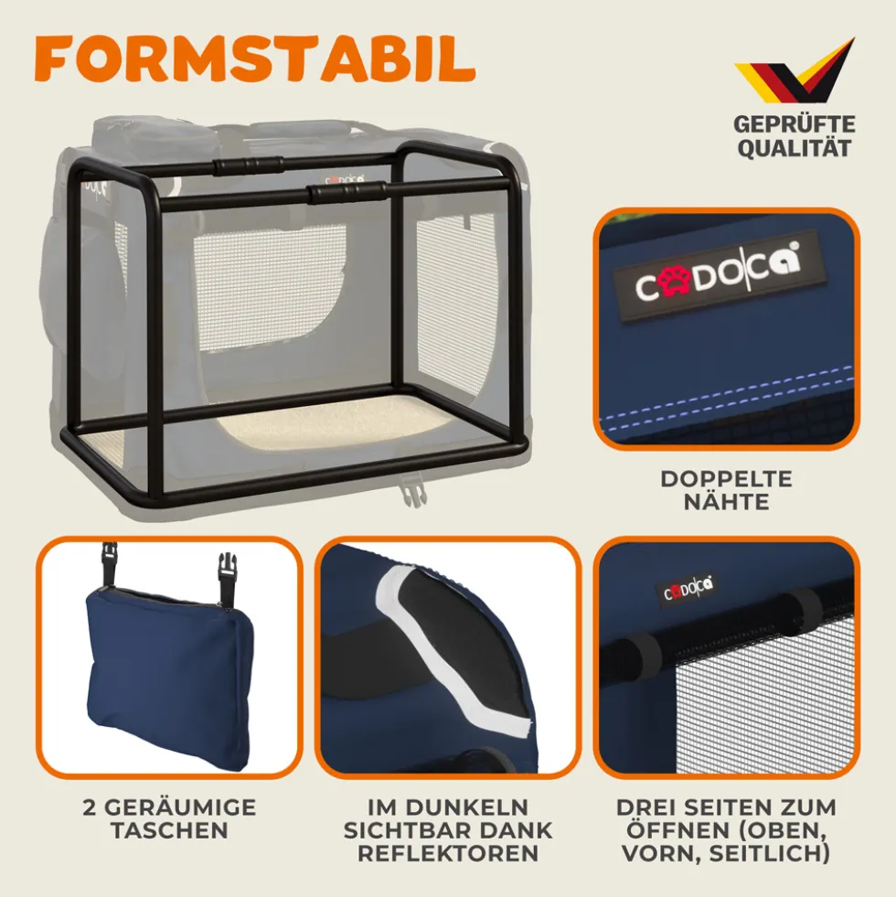Tiertransportbox M 60 x 42 x 44 cm navyblau
