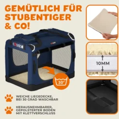 Tiertransportbox M 60 x 42 x 44 cm navyblau