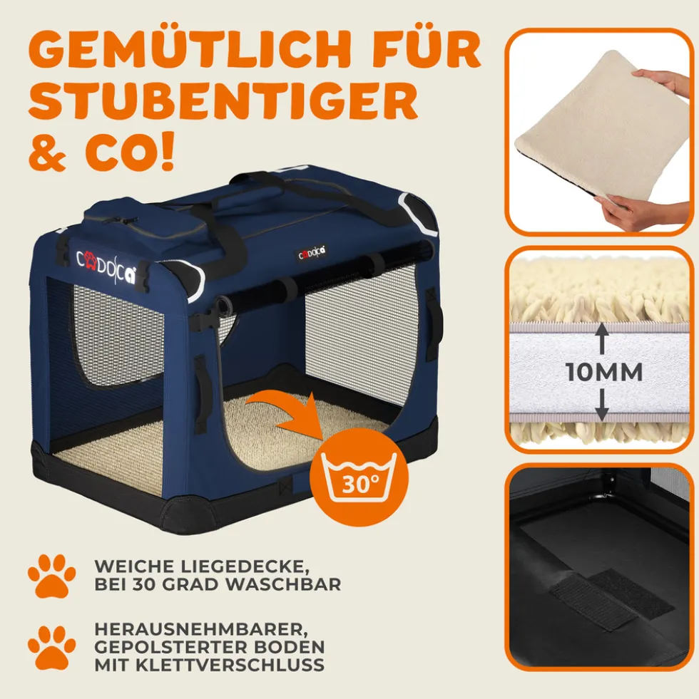 Tiertransportbox M 60 x 42 x 44 cm navyblau