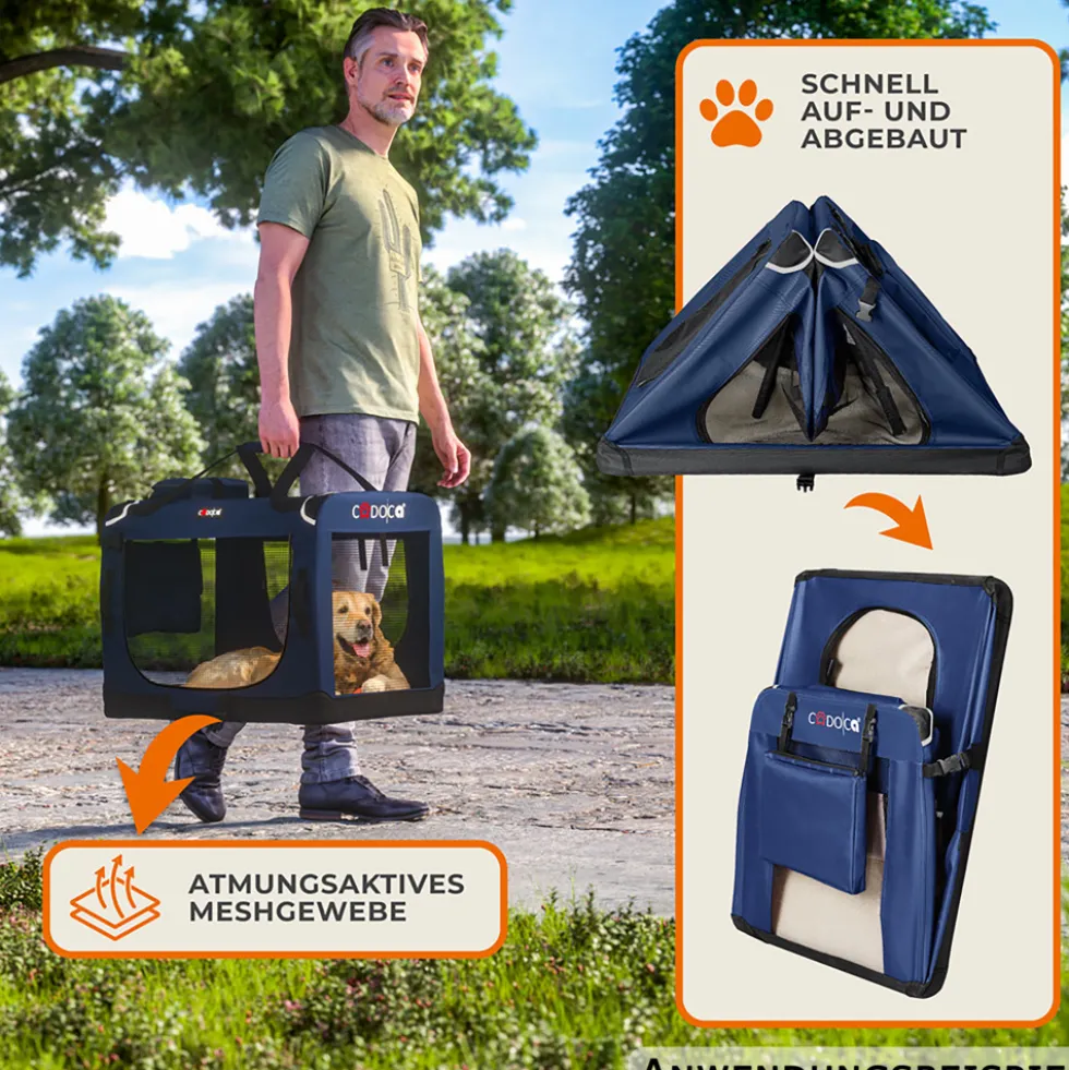 Tiertransportbox M 60 x 42 x 44 cm navyblau