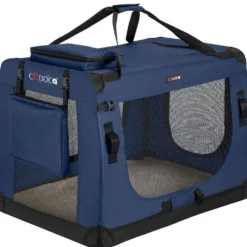 Tiertransportbox XL 82 x 58 x 58 cm navyblau