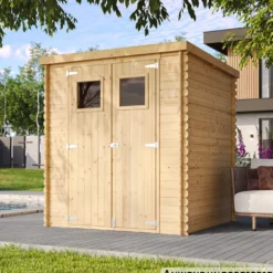 Timbela Geräteschuppen aus Holz mit Boden