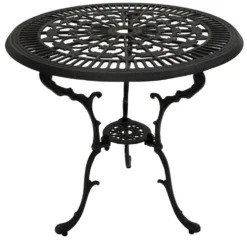 Tisch Ø 70 cm rund Aluguss Antik-Grau