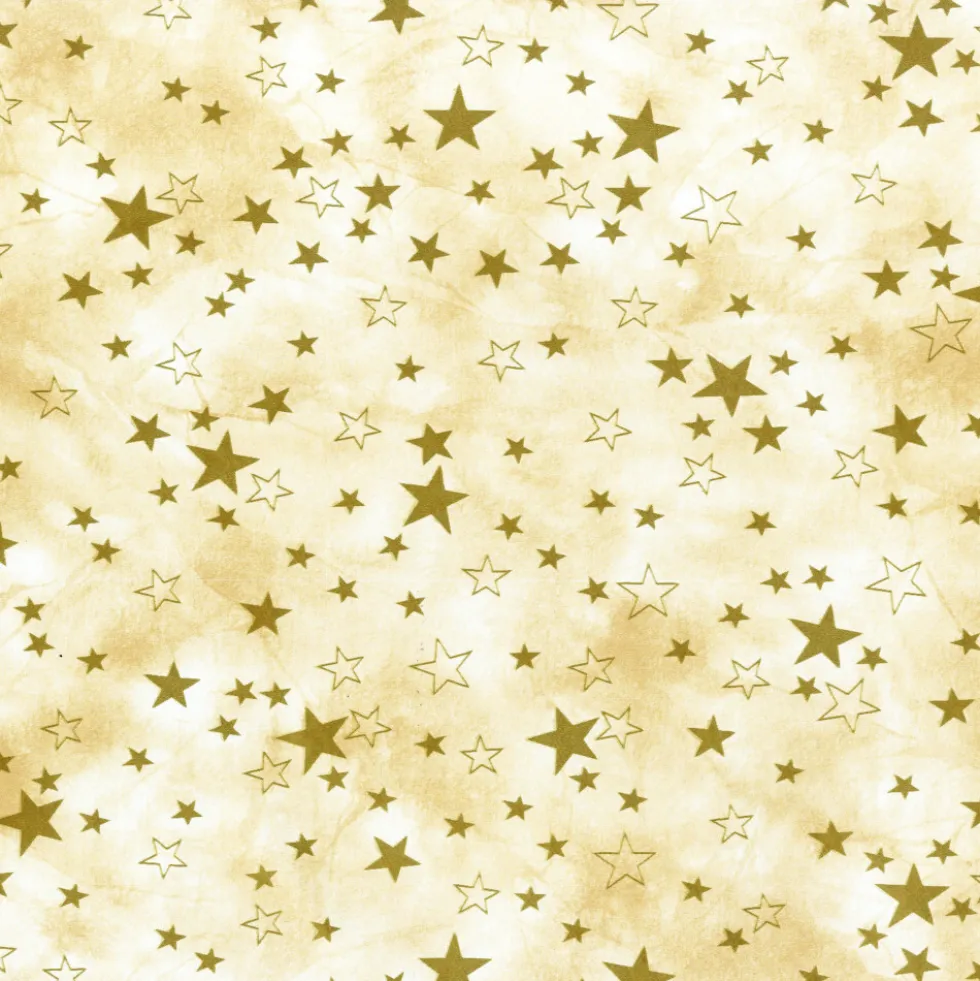 Tischdecke mit beigem Stelline-Motiv, Meterware