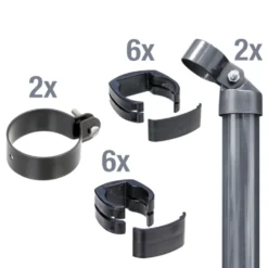 Tor-Anschluss-Set für Fix-Clip Pro® Zaun 153 cm anthrazitgrau