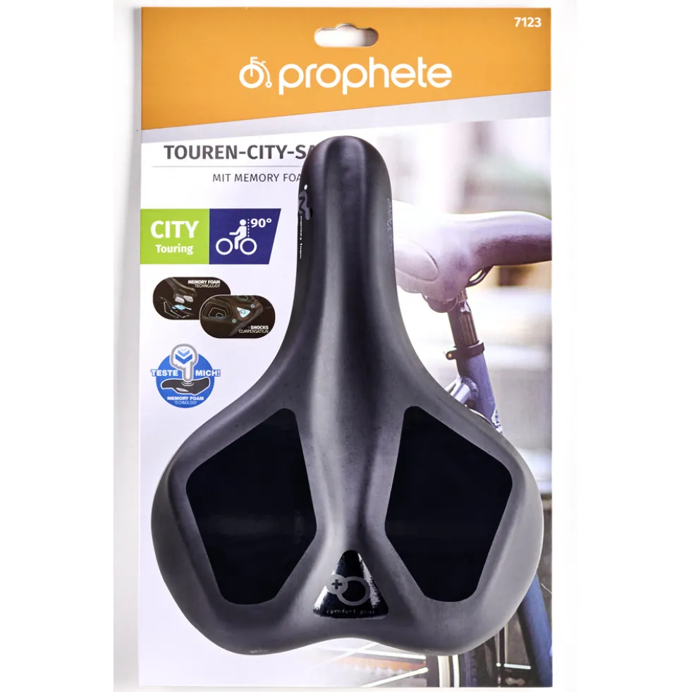 Touren-City-Sattel mit Memory Foam schwarz