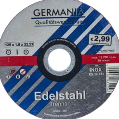 Trennscheibe Edelstahl INOX 125x1,0 Industriequalität Trennen
