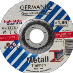 Trennscheibe Metall 125x2,5 bombiert Industriequalität Trennen