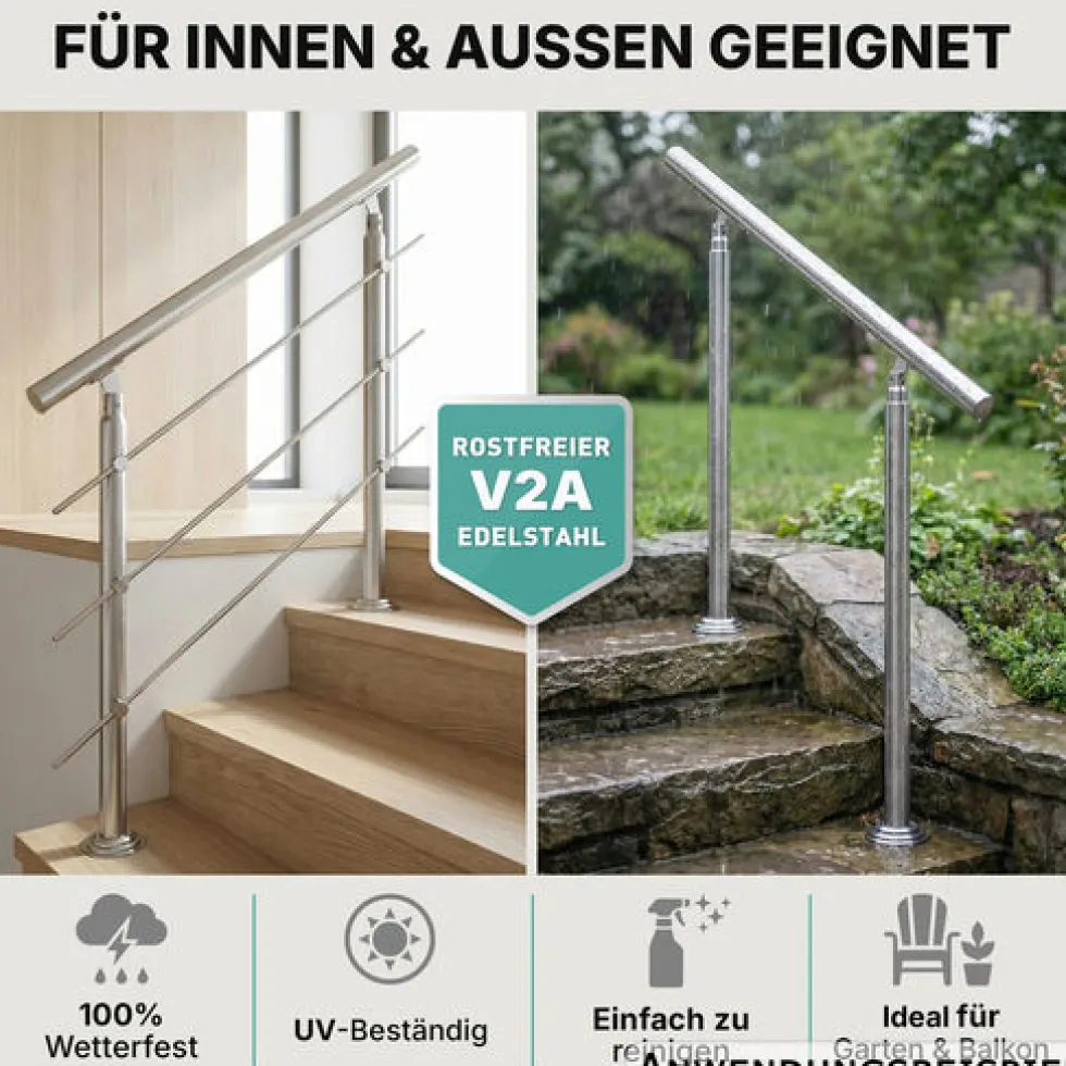 Treppengeländer Edelstahl 80 cm