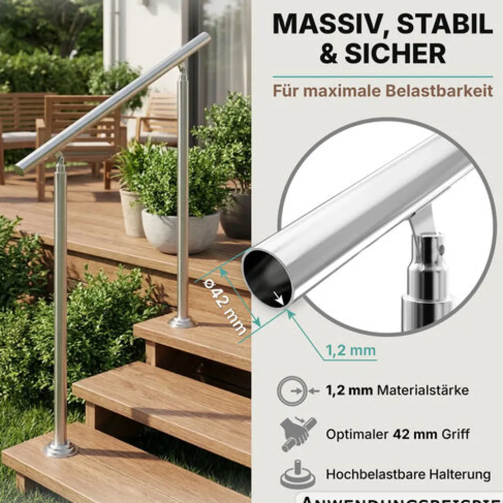 Treppengeländer Edelstahl 80 cm
