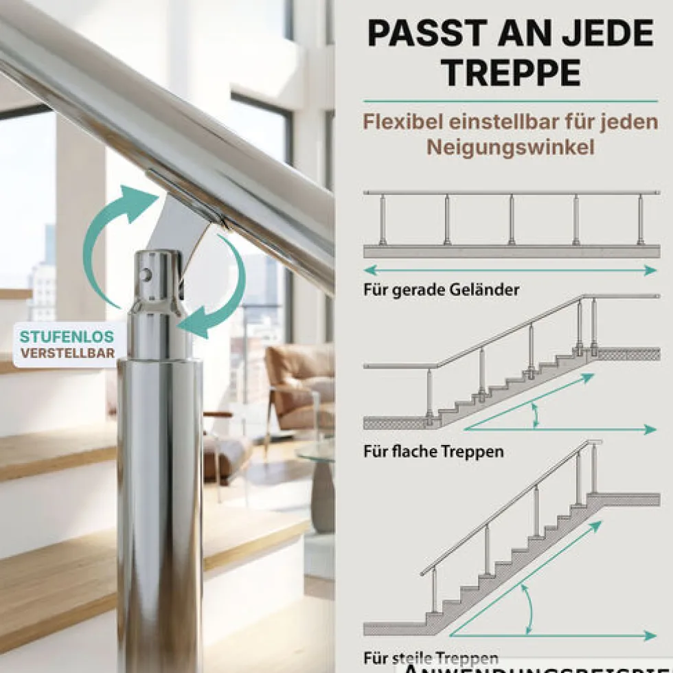 Treppengeländer Edelstahl 80 cm