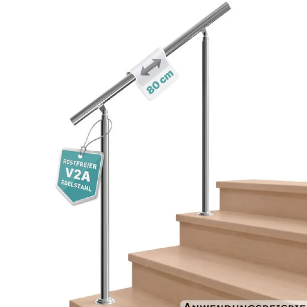 Treppengeländer Edelstahl 80 cm