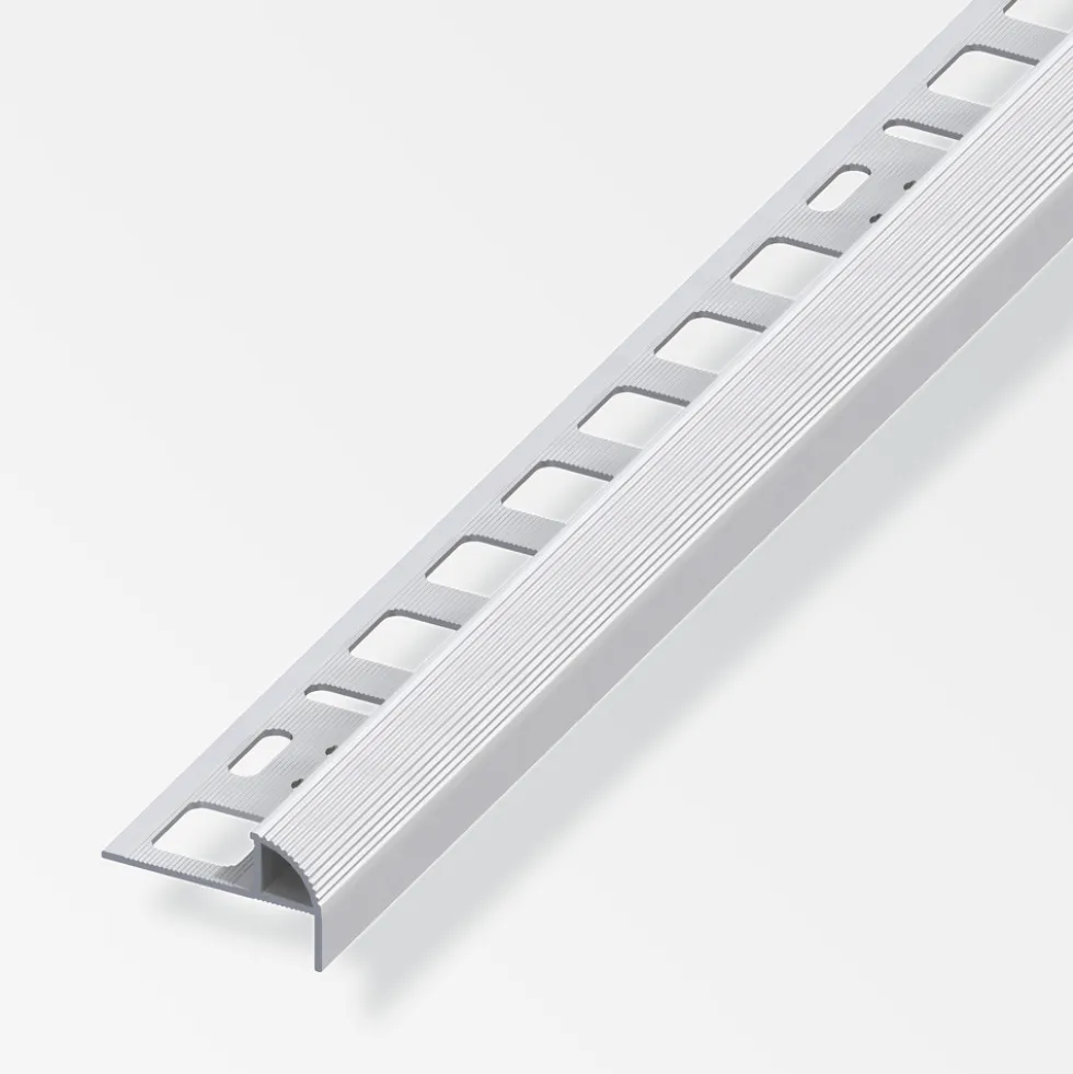 Treppenkanten-Profil Aluminium eloxiert 2500 x 10 x 19,5 x 7,5 mm silberfarben