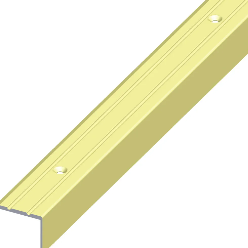 Treppen-Profil schmal Aluminium eloxiert 2000 x 25 x 20 mm messingfarben