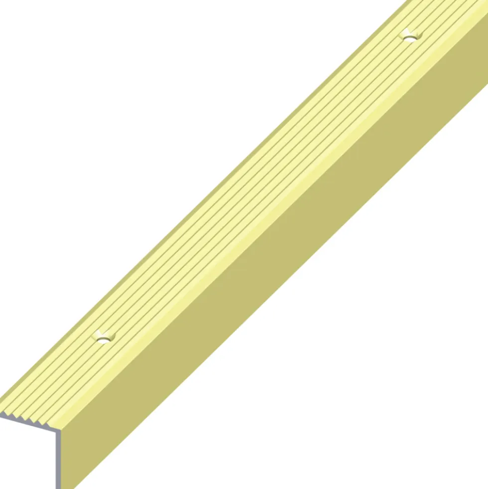 Treppen-Profil schmal Aluminium eloxiert 2000 x 19 x 20 mm messingfarben