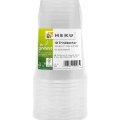 Trinkbecher "be green" transparent, 10 Stück