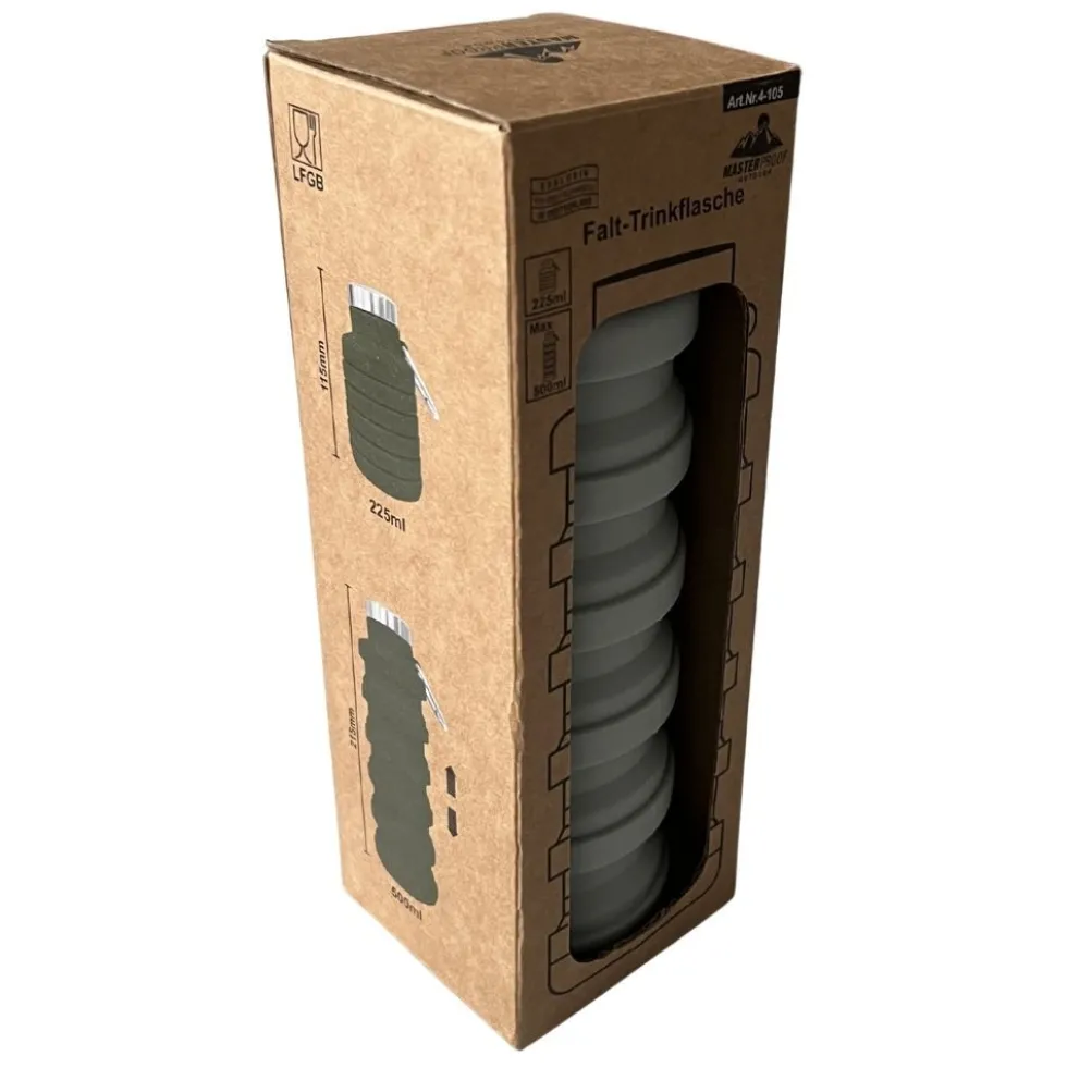 Trinkflasche 500 ml faltbar - 2-fach sortiert