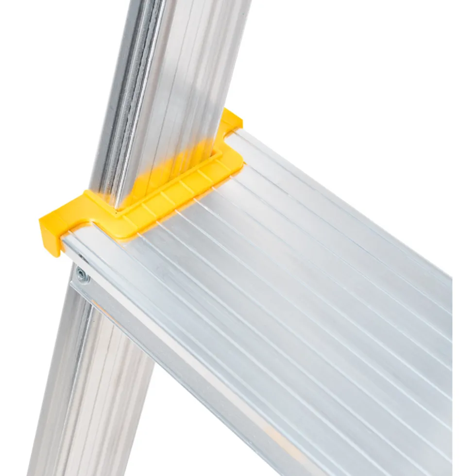 Trittleiter aus Aluminium mit 4 Stufen, beidseitig begehbar