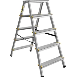 Trittleiter aus Aluminium mit 2x5 Stufen