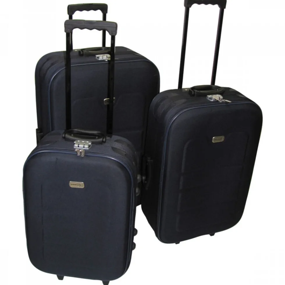 Trolley 3tlg Set dunkelblau EVA Kunststoff