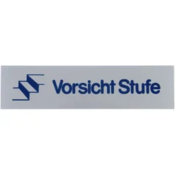 Türschild 160 x 40 mm, selbstklebend, Vorsicht Stufe