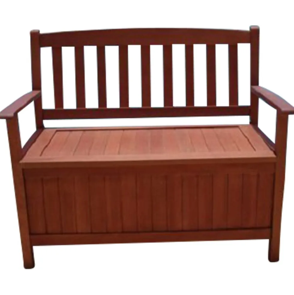 Truhenbank 2-Sitzer, 120 Liter, Holz Eukalyptus