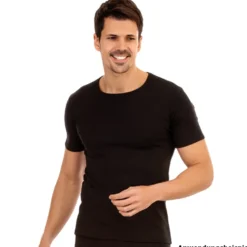T-Shirt Doppelpack schwarz aus Baumwolle mit Rund-Ausschnitt