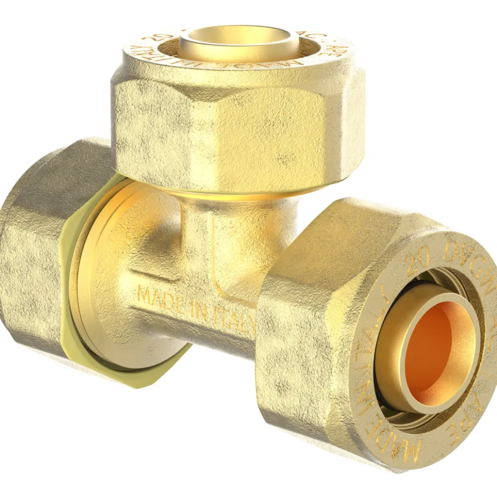 T-Stück reduziert Metallverbundrohr 20 x 20 x 20 x 2 mm vernickelt