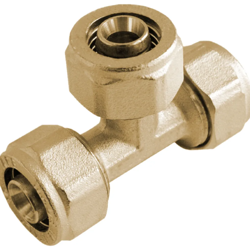 T-Stück reduziert Metallverbundrohr 20 x 16 x 20 x 2 mm vernickelt