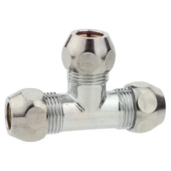 T-Stück ⅜" x 10 mm Ø aus Messing verchromt