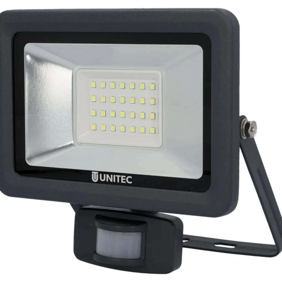 UNITEC® LED-Strahler 21 Watt 2550 Lumen 6500 K IP 44 mit Bewegungsmelder anthrazit