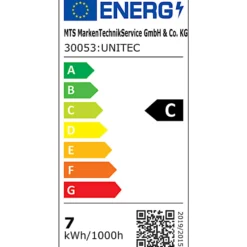 UNITEC® LED Strahler 7 Watt 850 Lumen 6500 K IP 65 Aluminium weiß