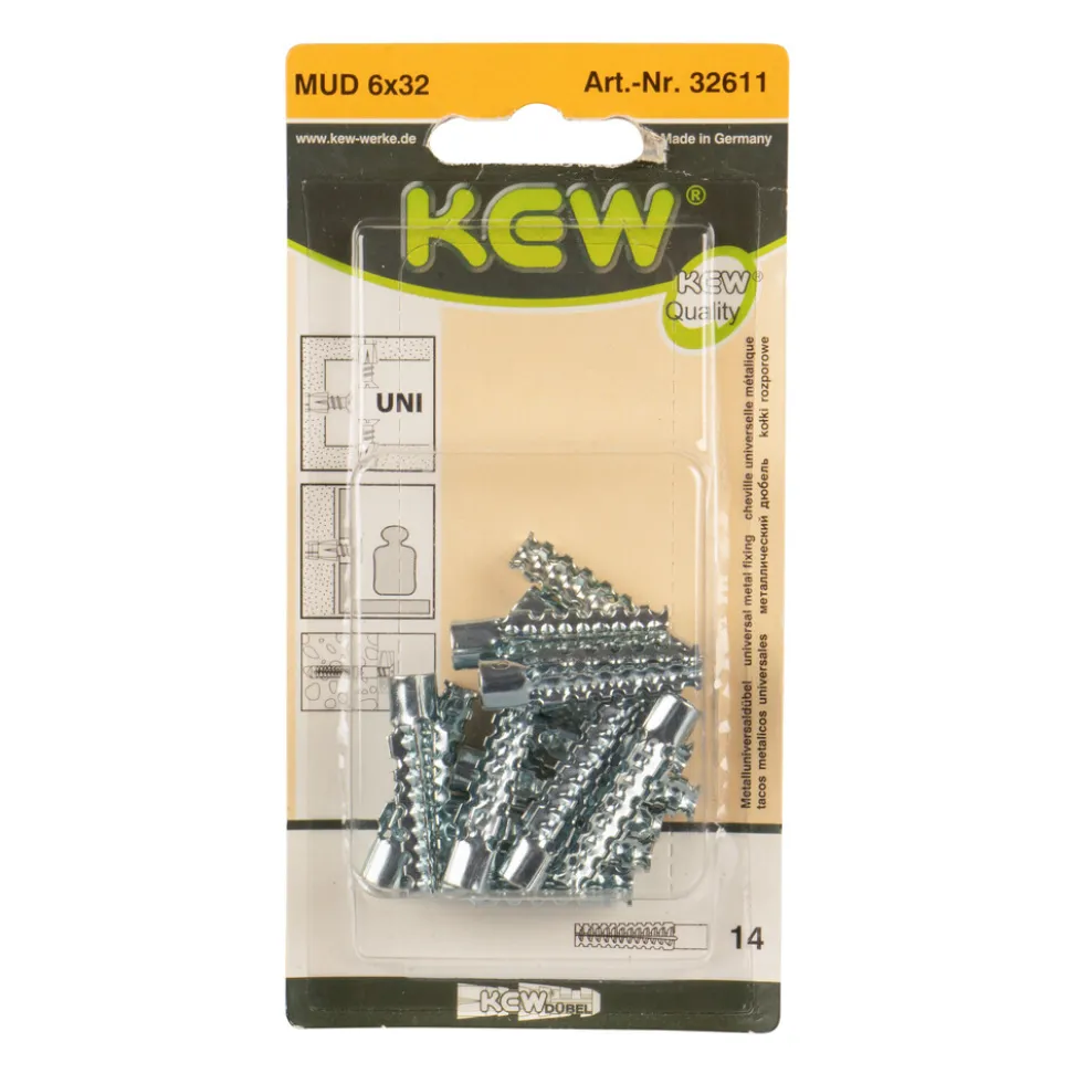 Universaldübel Set 14 Stück 6 x 32 mm aus Metall