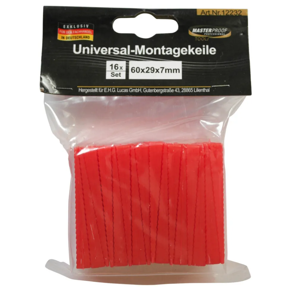 Universal-Unterlegkeile-Set 16-teilig, Kunststoff, Rot