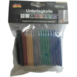 Unterlegkeile-Set 24-teilig aus Kunststoff, verschiedenfarbig in 1-6 mm