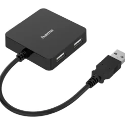 USB-Hub 480 Mbit/s mit 4 USB 2.0-Ports schwarz