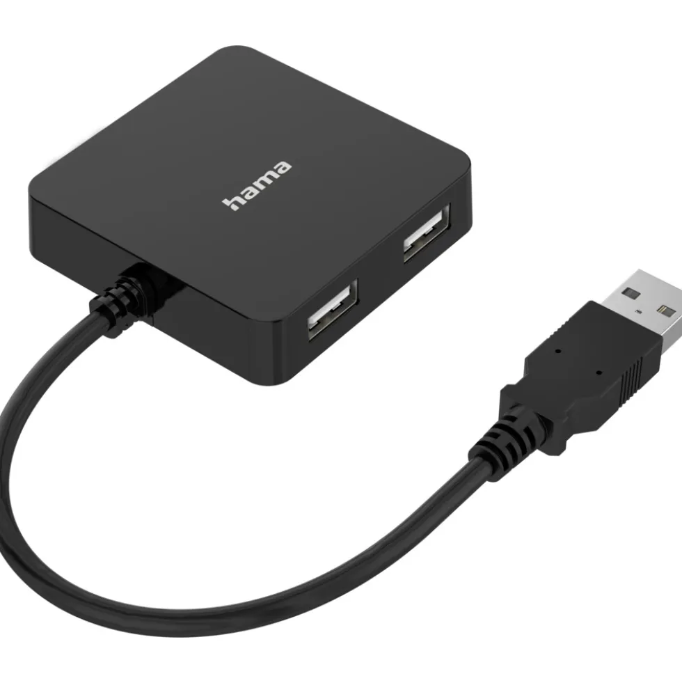 USB-Hub 480 Mbit/s mit 4 USB 2.0-Ports schwarz