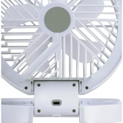 USB-Tischventilator mit Lichtring 1200 mAh, weiß