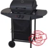 Vaggan BBQ-Gasgrill mit 2 Brennern schwarz - B-Ware