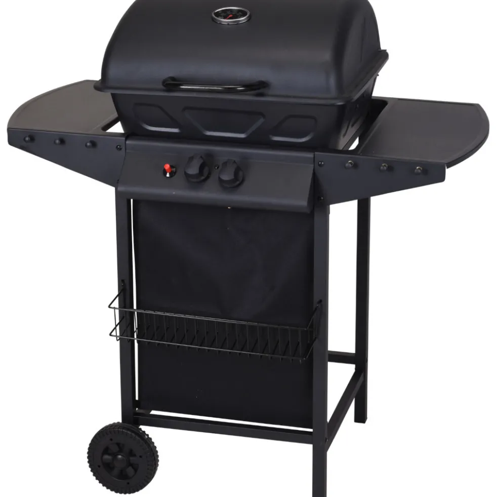 Vaggan BBQ-Gasgrill mit 2 Brennern schwarz - B-Ware