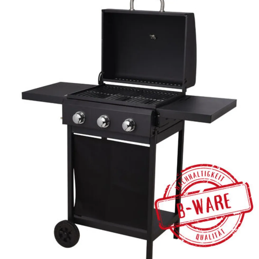 Vaggan BBQ Gasgrill mit 3 Brennern schwarz - B-Ware